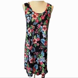 2 Dye 4 floral black sleeveless back keyhole  dress